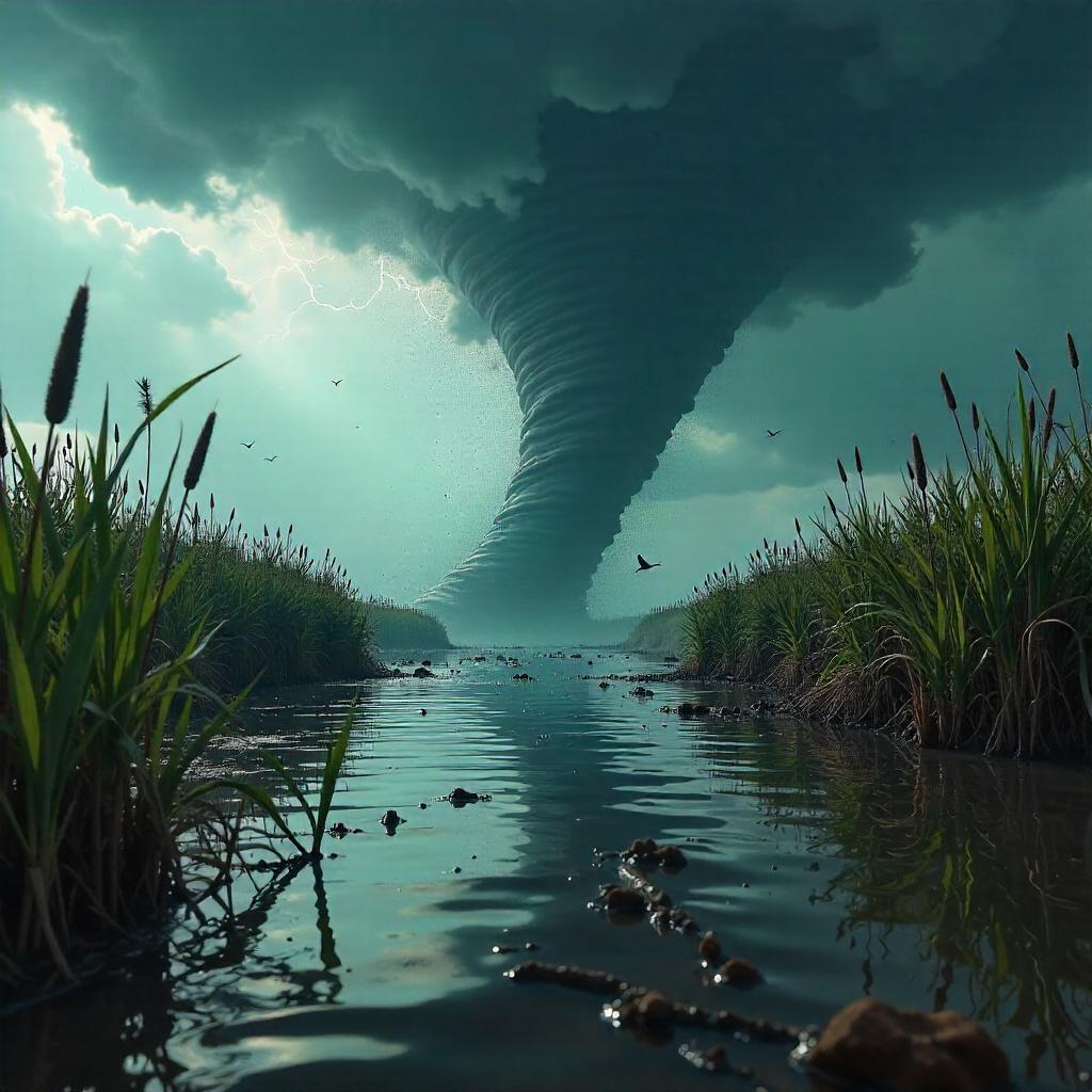 Photoreal Marsh Tornado Encounter
