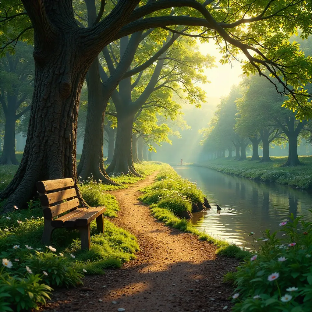 Dappled Light in a Public Park Forest