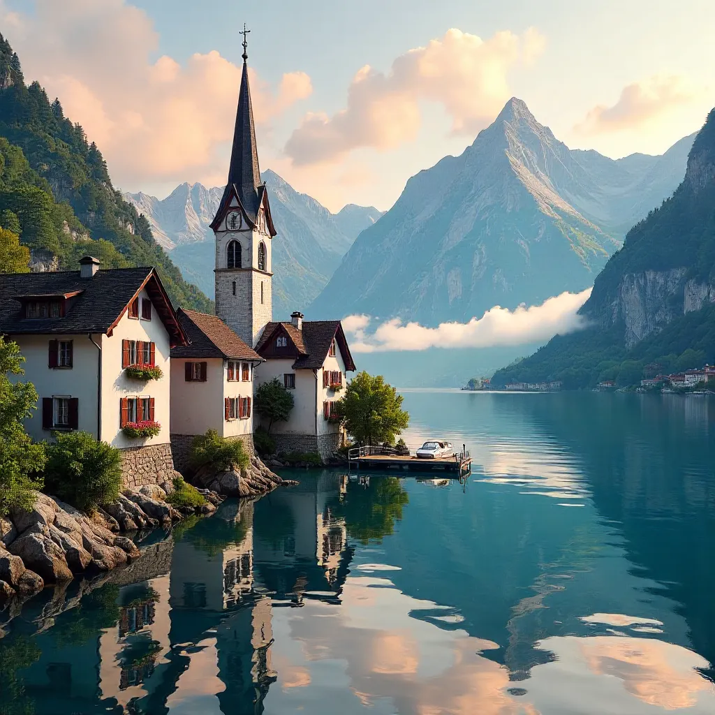 Charming Hallstatt Lakeside with Alpine Backdrop