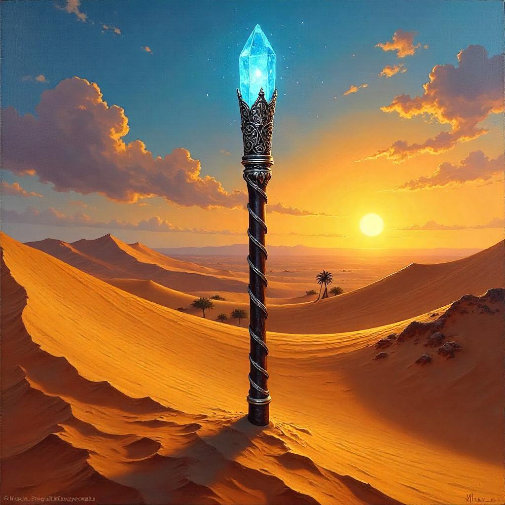 The Enchanted Wand in the Desert Oil Portrait