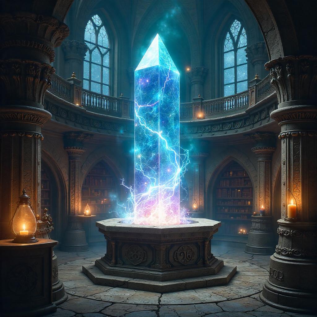 Crystal Entity in a Wizard's Tower — Concept Art