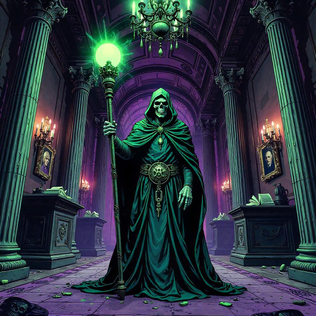 Lich in the Haunted Manor: Comic Book Style