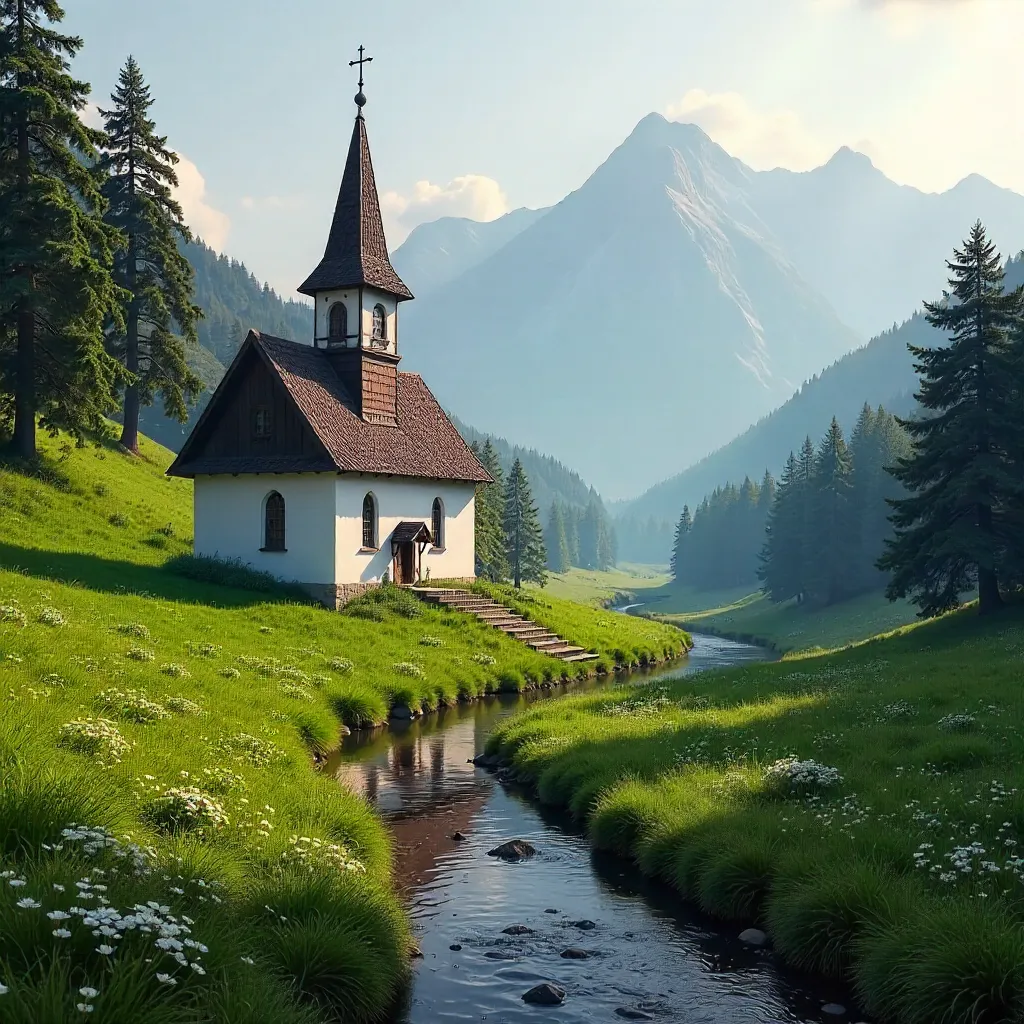 Slovak Mountain Church in Emerald Carpathians