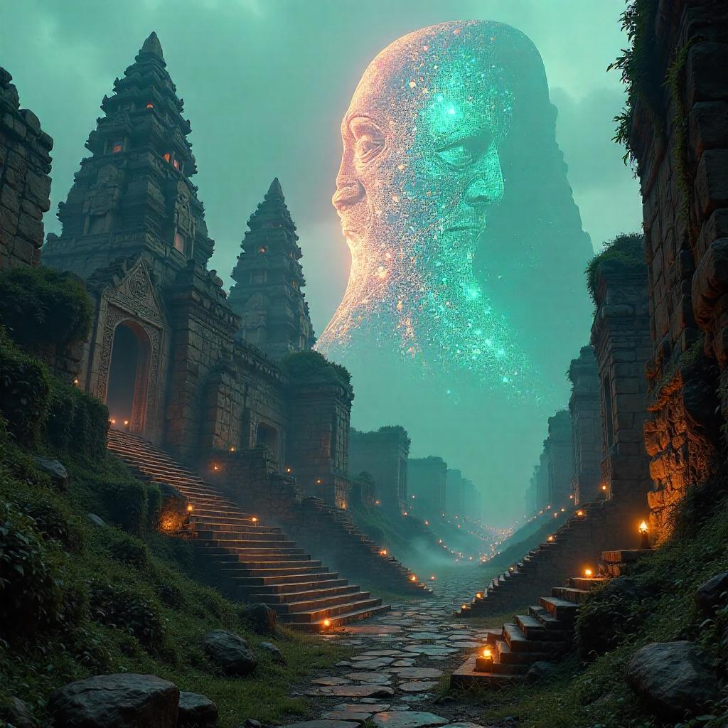 Giant Digital Art Over a Lost Ancient City