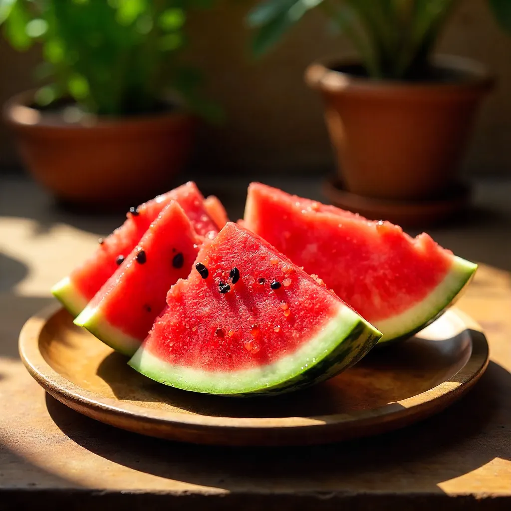 Sunlit Nigerian Watermelon Platter Still Life