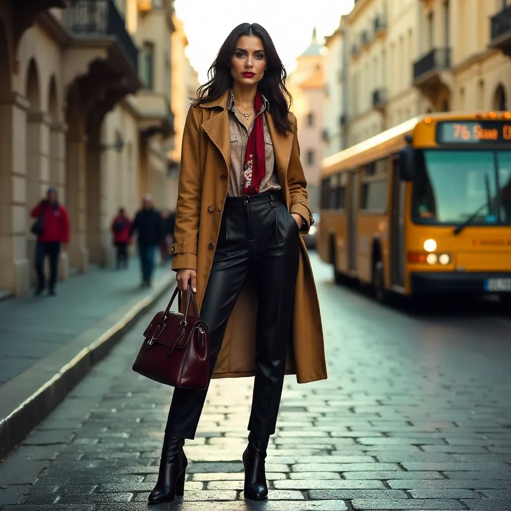 Istanbul Street Fashion: Blurred Bus Backdrop