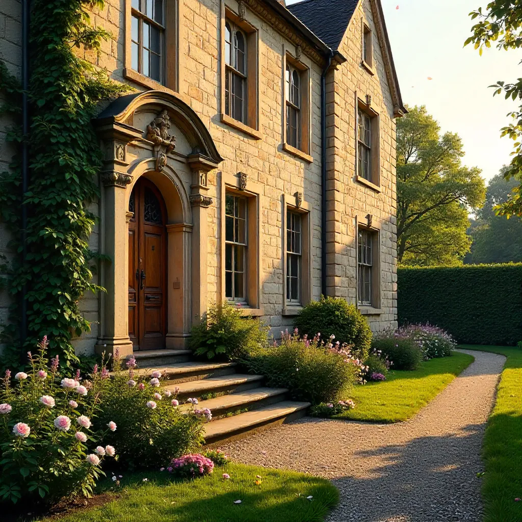 Golden Hour Historic Stone Mansion with Garden