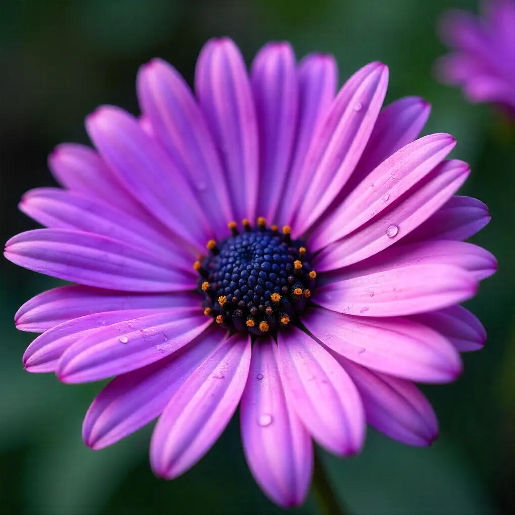 Macro Close-Up: Purple African Daisies with Dark Centers