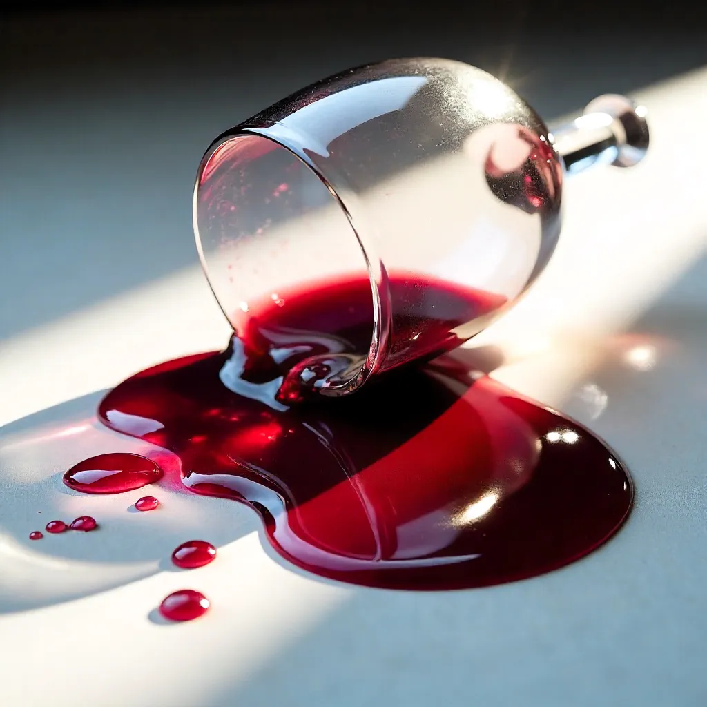 Crimson Spill on a White Surface: Dramatic Contrast