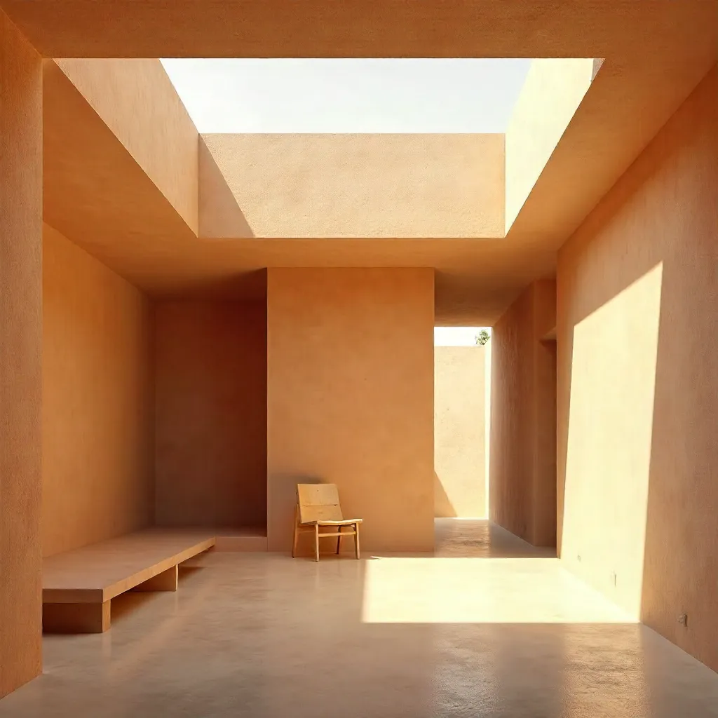 Warm Minimalist Geometry: Light and Shadow