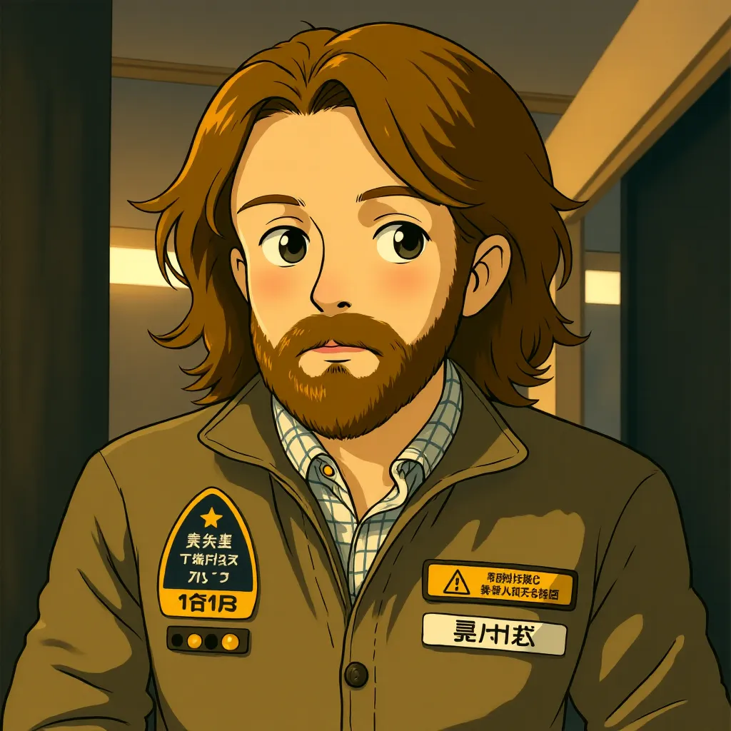 Sam Rockwell in Moon (2009) - Anime style