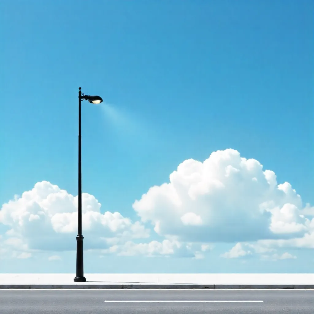 Minimal Street Lamp Under Blue Sky