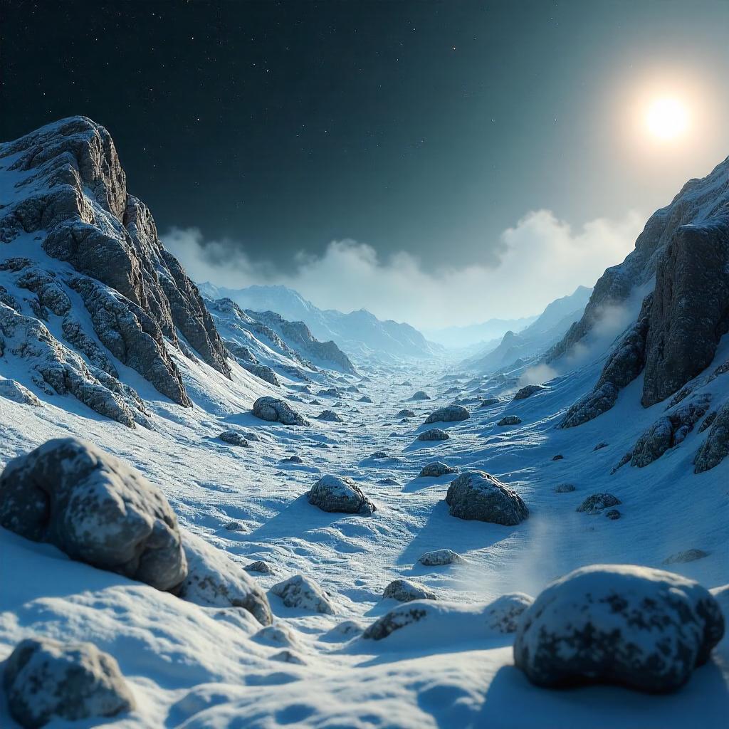 Volumetric Fog on a Comet: a 3D render