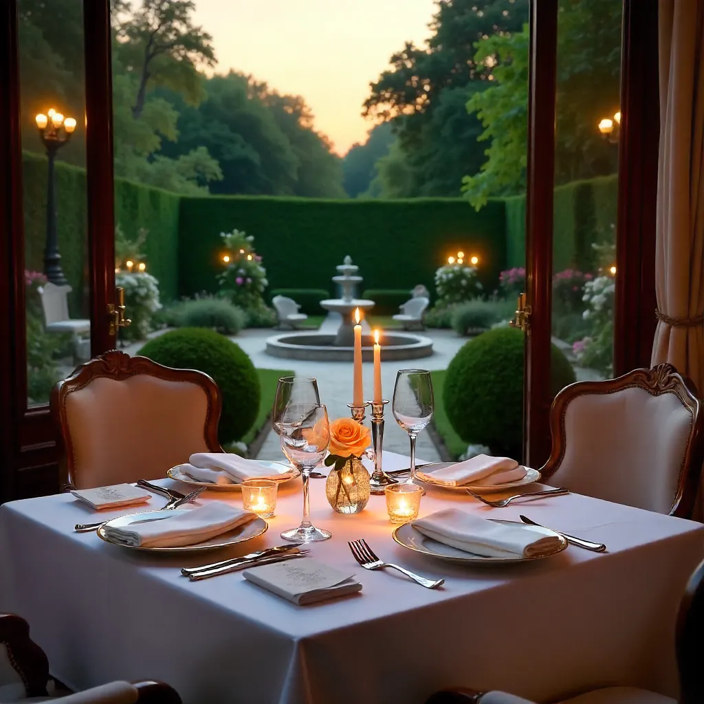 Luxurious French Garden-View Dinner in Vonnas