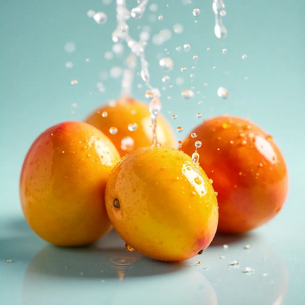 Vibrant Mango Wash: Close-Up Splash