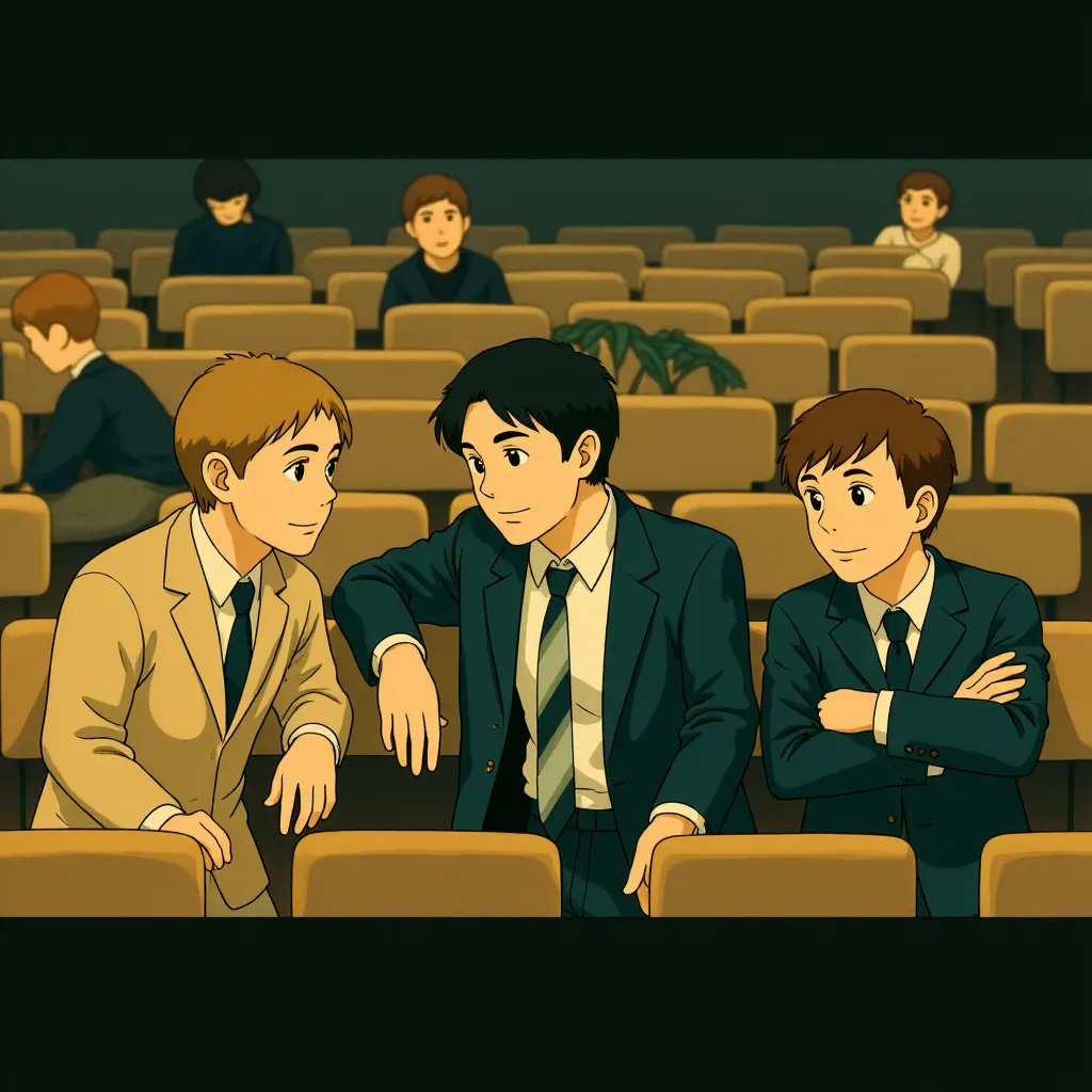 Thomas Arnold, Thomas Thieme, and Ulrich Tukur in The Lives of Others (2006) - Anime style