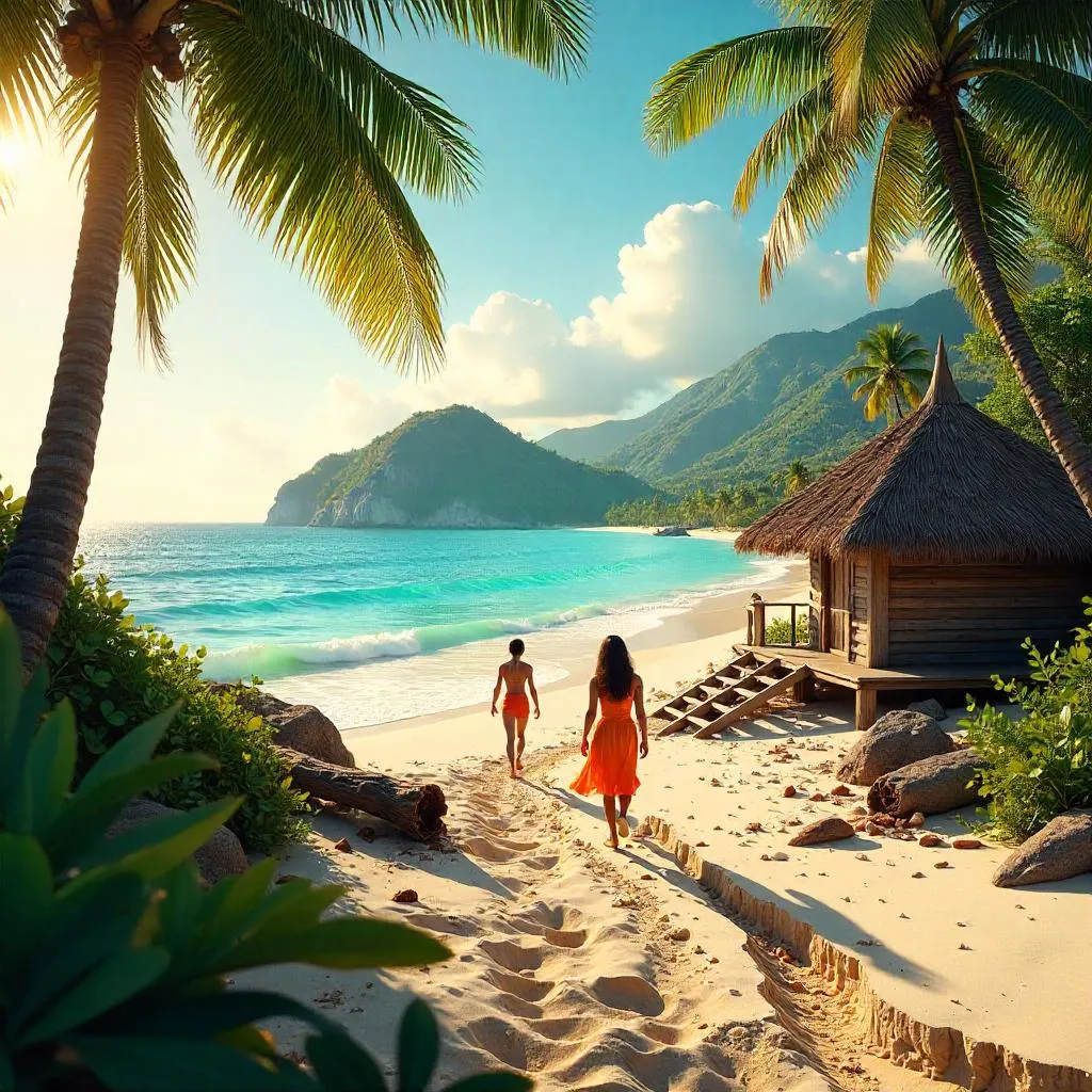 Earthquake on a Sunlit Tropical Island
