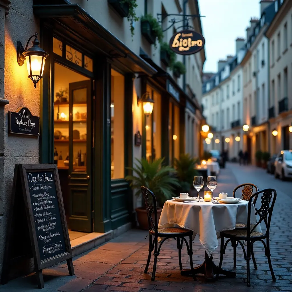 Inviting Nantes Bistro Entrance with Elegant Table Setting