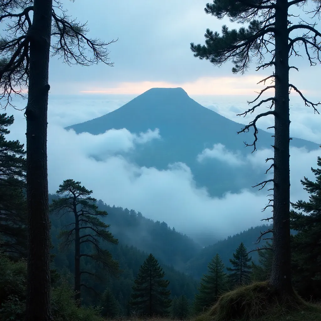 Misty Table Mountain: Fog, Trees, and Mood