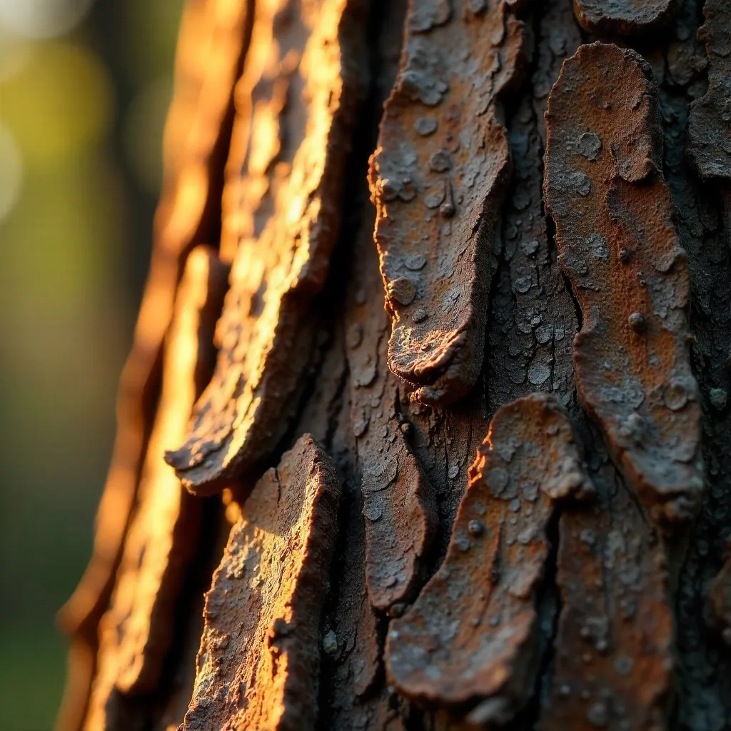 Golden Hour Velvet Bark: Textured Tree Patterns