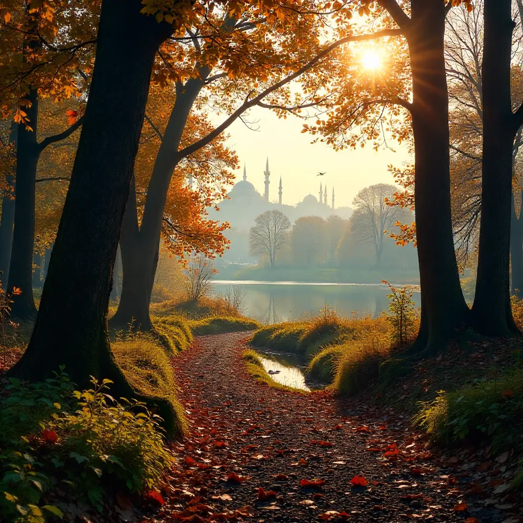 Autumnal Forest Path in Istanbul: Peaceful Nature Exploration