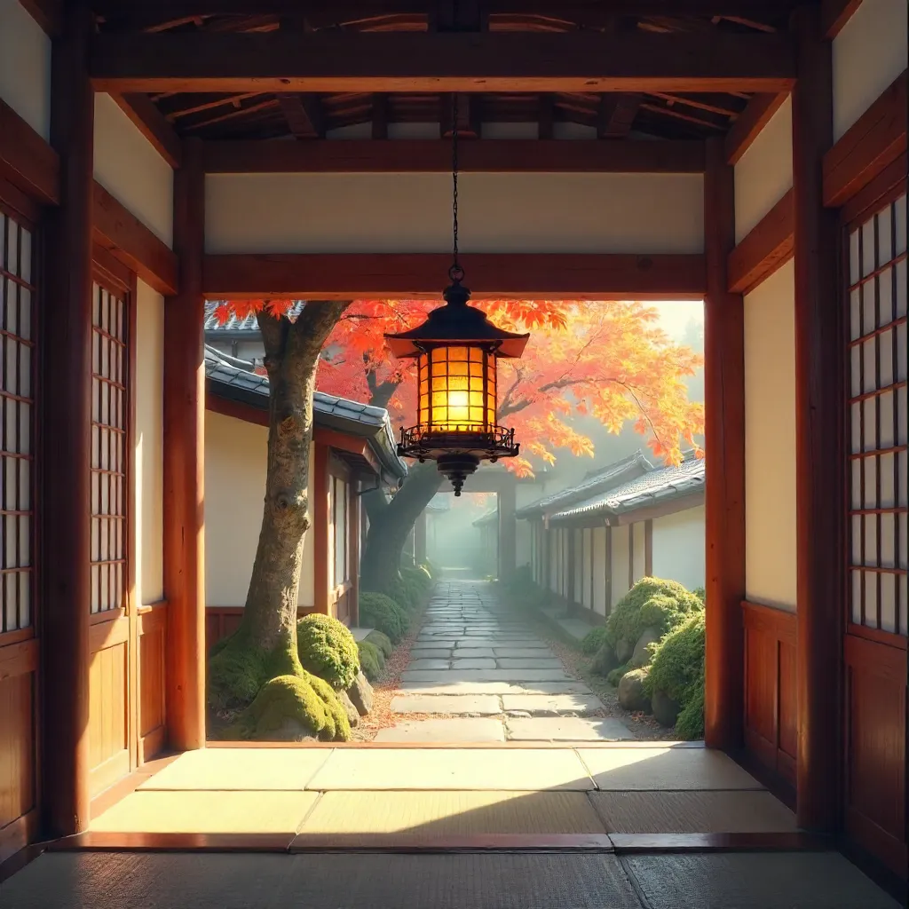 Lantern in Kyoto Temple: Essence of Japanese Architecture