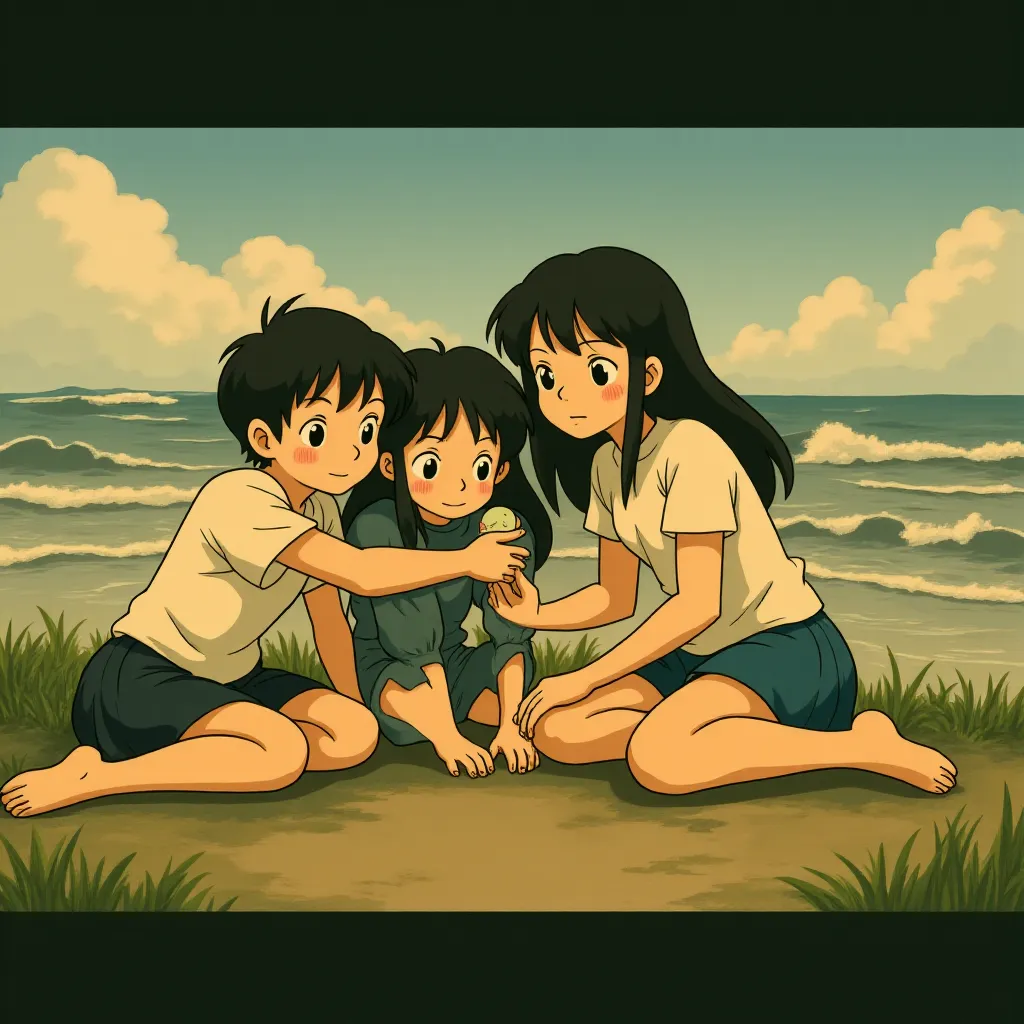 Marina de Tavira, Marco Graf, Yalitza Aparicio, Daniela Demesa, Diego Cortina Autrey, and Carlos Peralta in Roma (2018) - Anime style