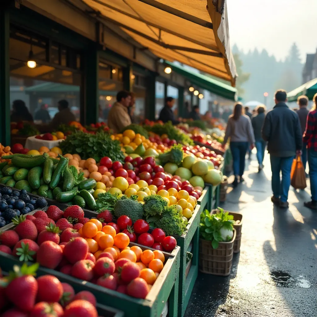 Bounty of Fresh Produce at Seattle Farmers Market