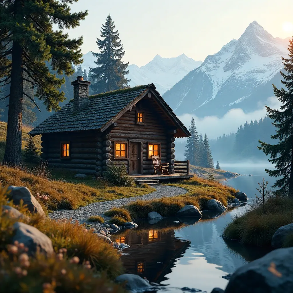Rustic Cabin in an Austrian Forest
