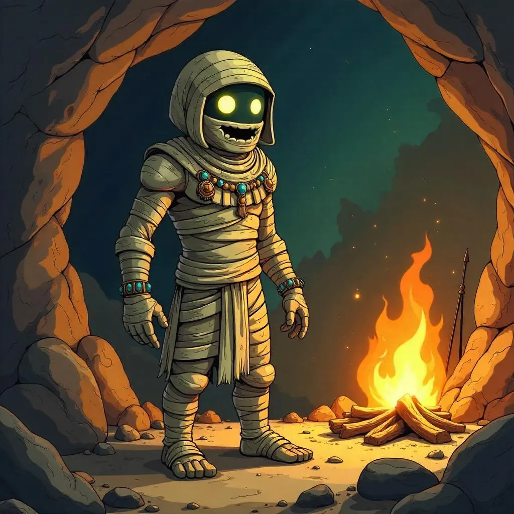 Anime Mummy in Stone Age Adventure