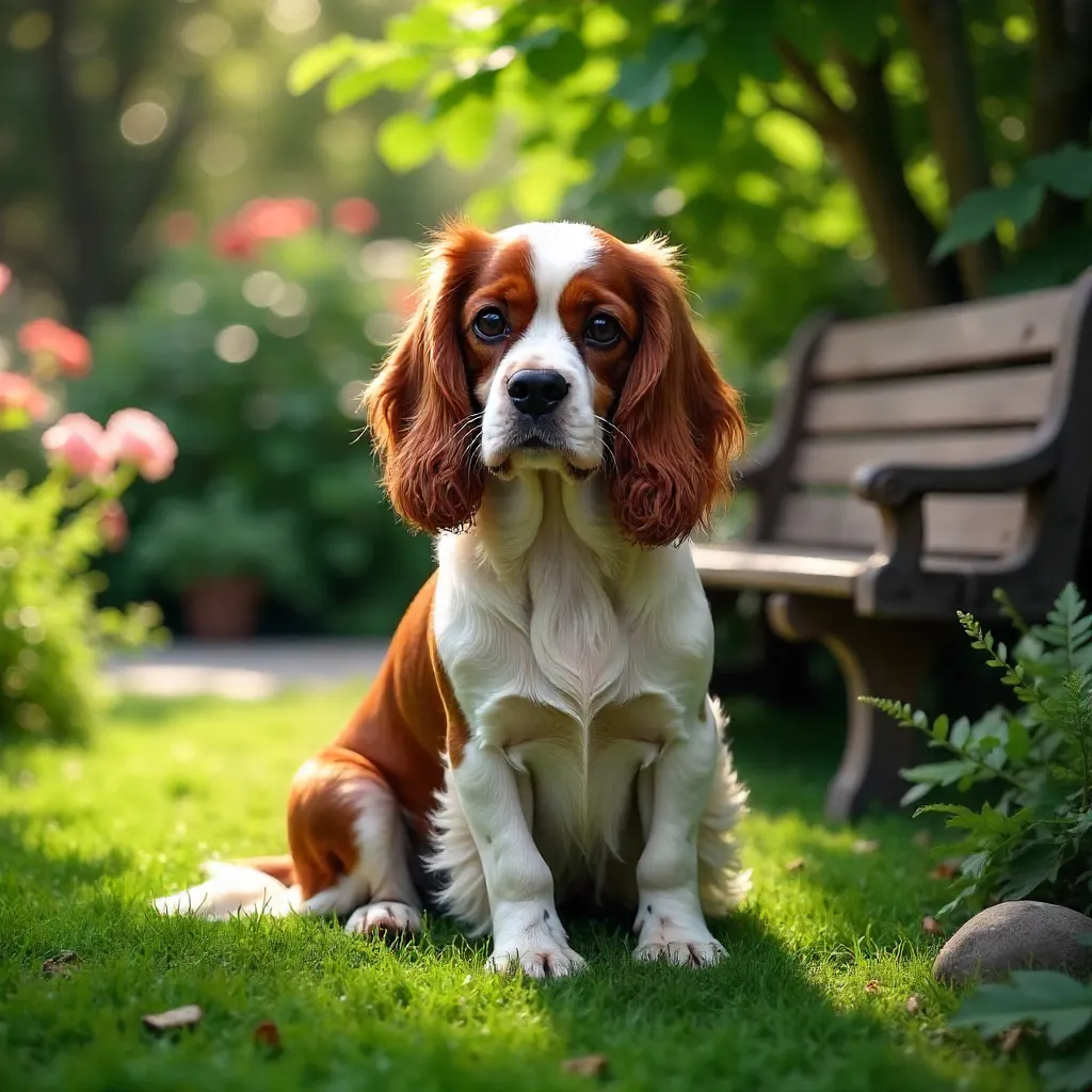 Calm Cavalier in Shaded Garden