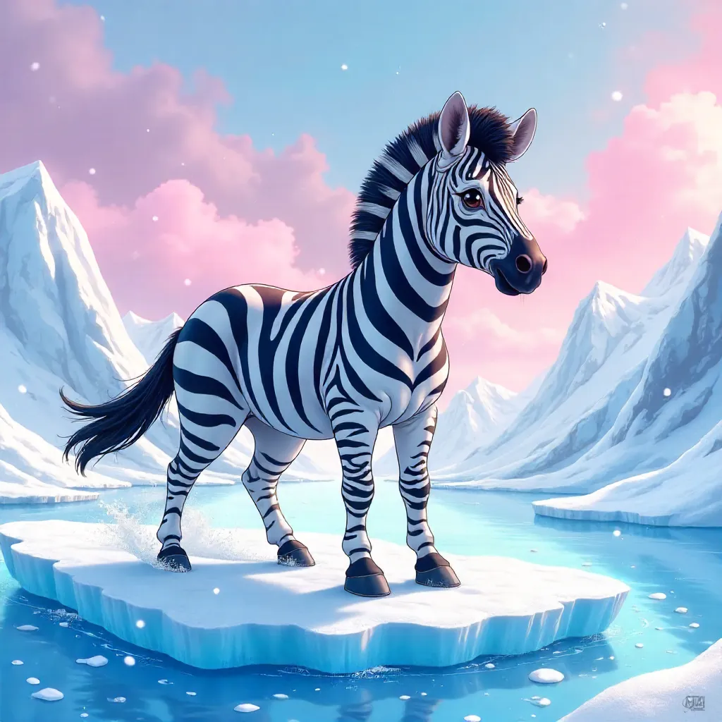 Zebra on a Glacier, Anime Style