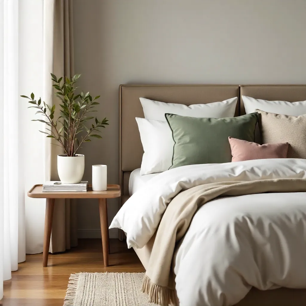 Minimalist Modern Bedroom with Plush Pillows