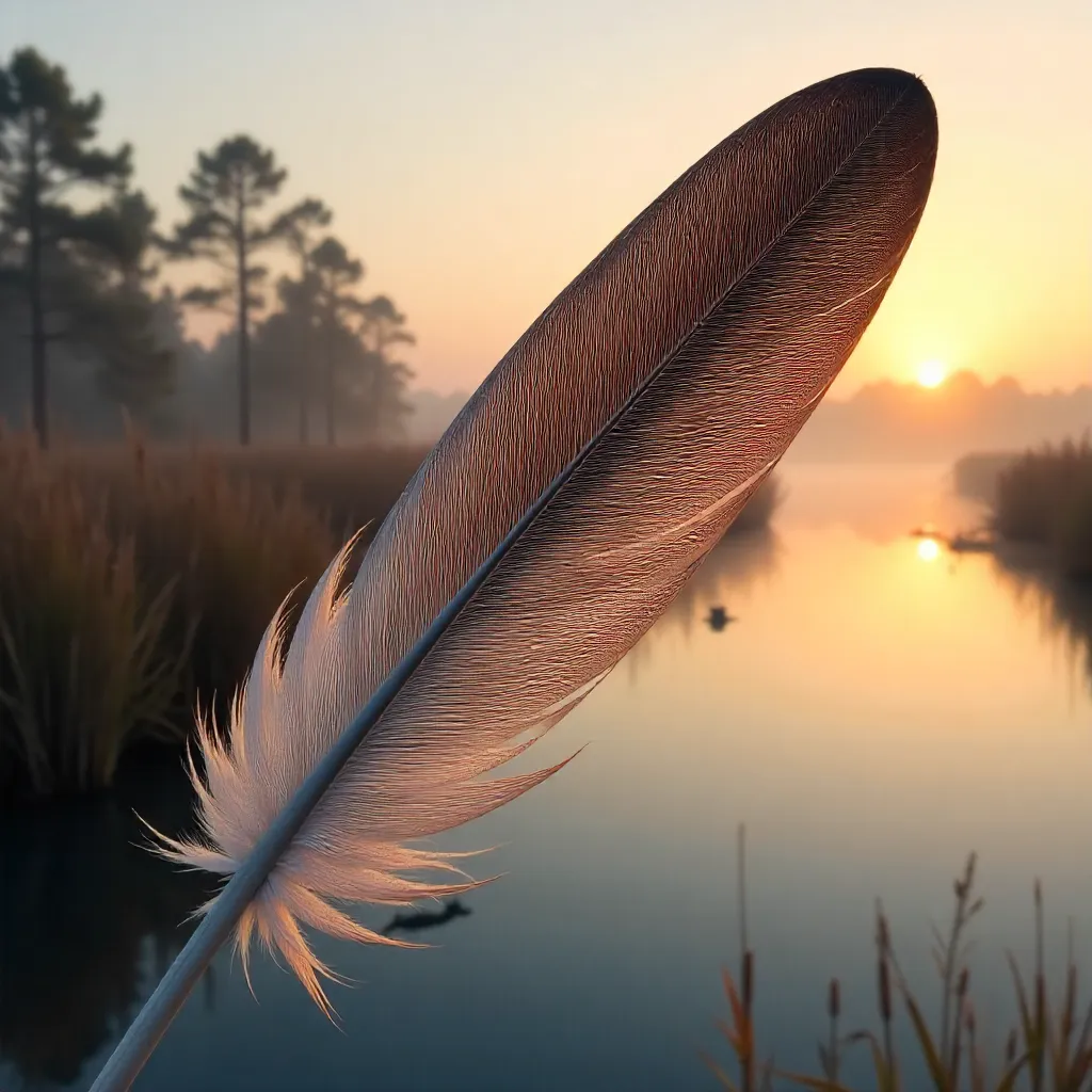 Macro Texture of Sandhill Crane Feathers in Michigan Marsh