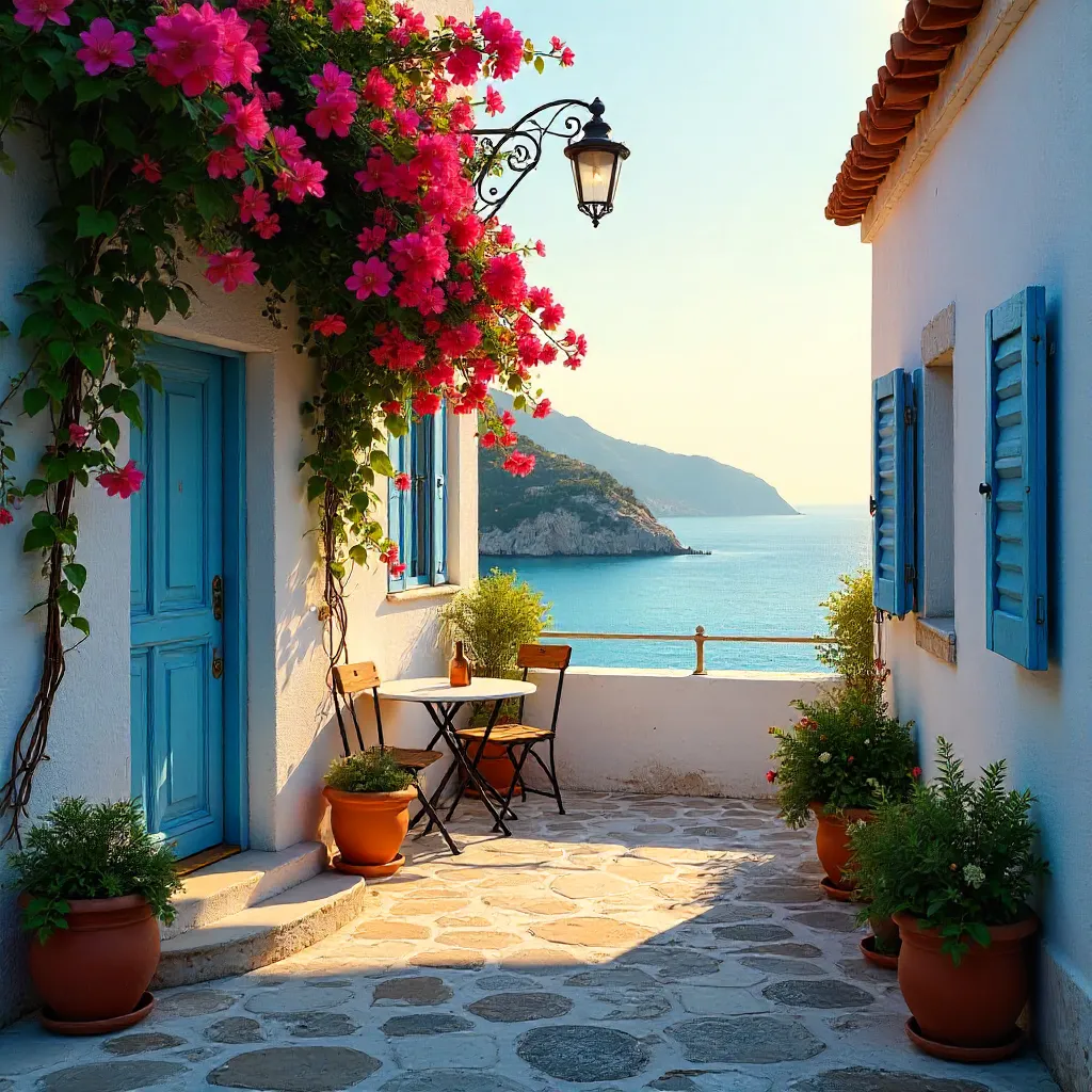 Charming Mediterranean Village: Sea View and Rooftops