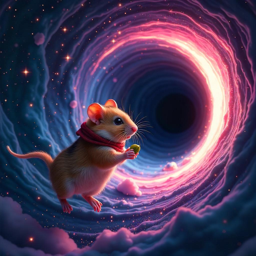 Hamster in a Cosmic Black Hole