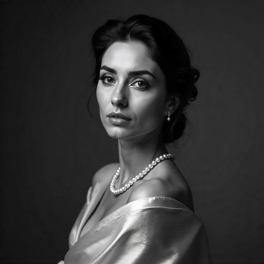 Monochrome Elegance: Middle Eastern Portrait