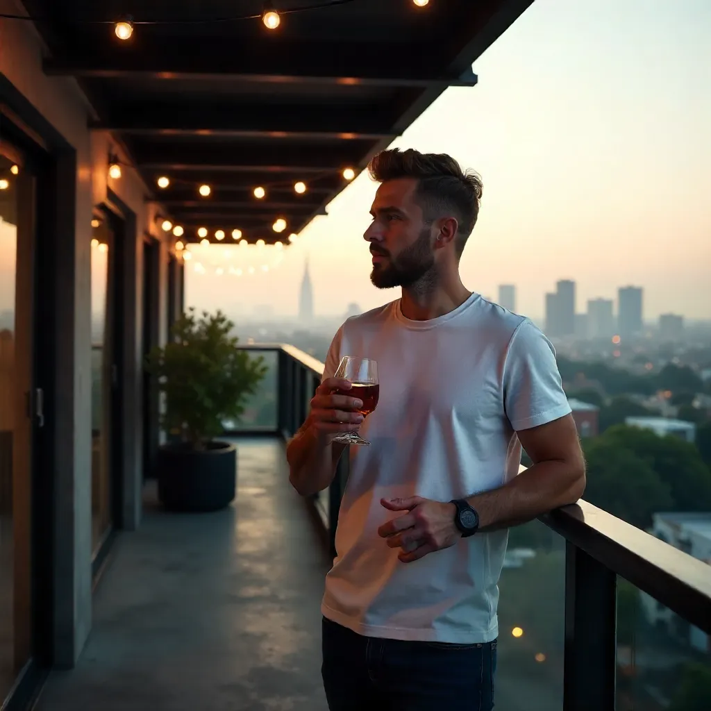 Casual Man on an Industrial Balcony - Artistic Vibe