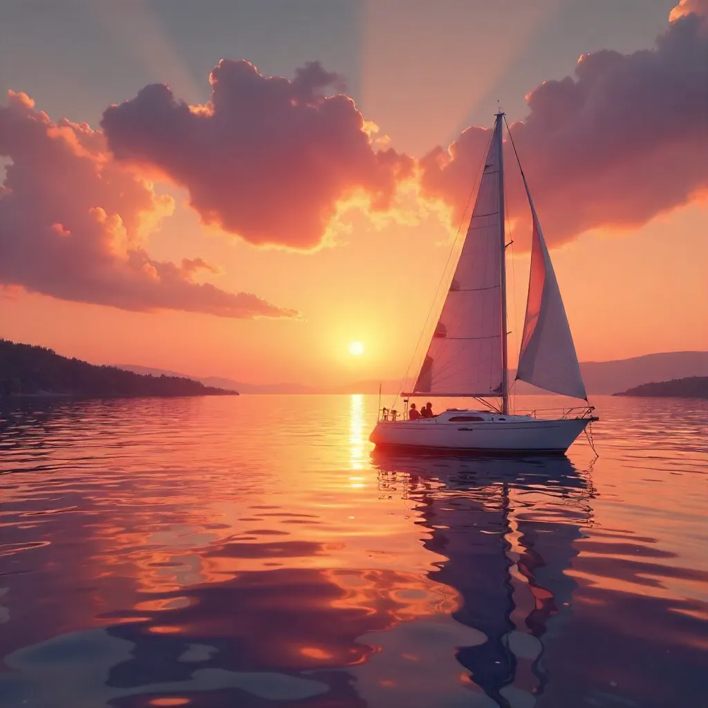 Sunset Serenity on a Silent Sea