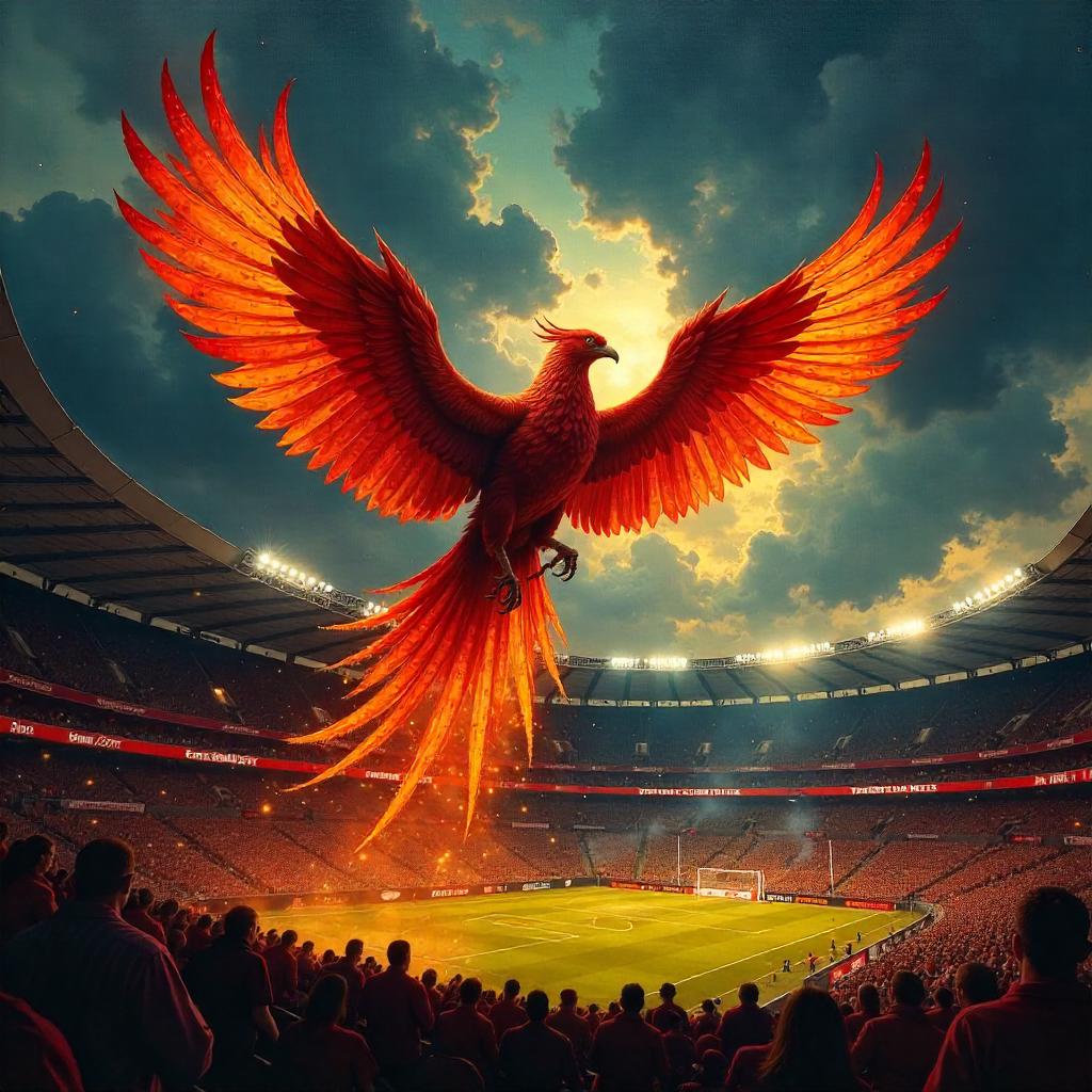 Phoenix Ignites the Stadium: An Oil Painting