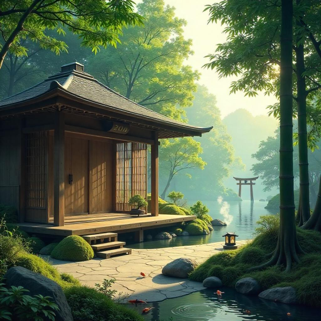 Forest Concept Art in a Zen Temple