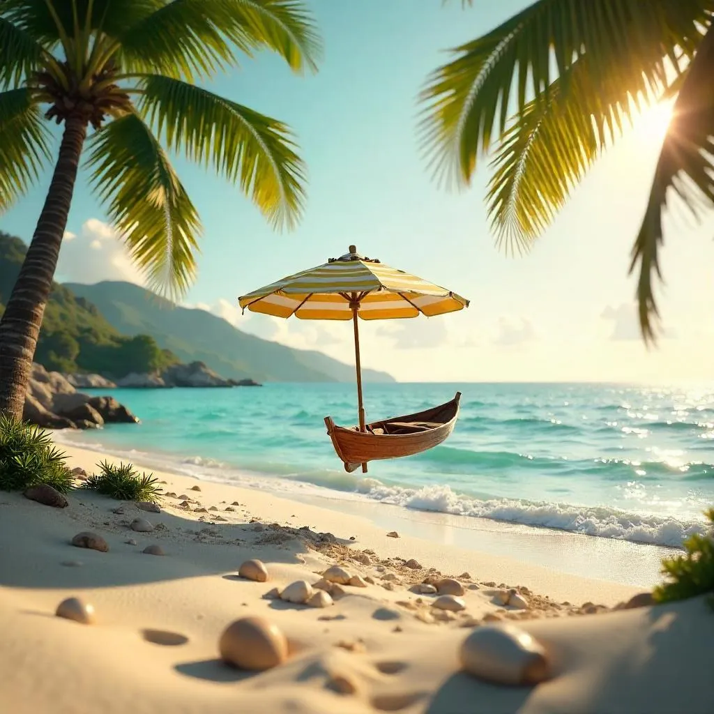 Zero-Gravity Beach: A 3D Rendered Seascape