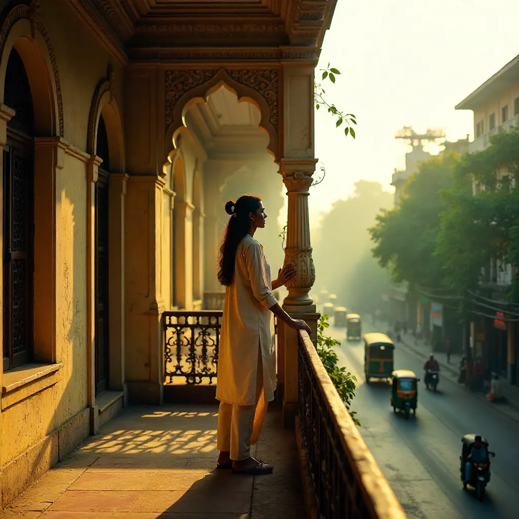 Balcony View from Kolkata's Heritage Architecture