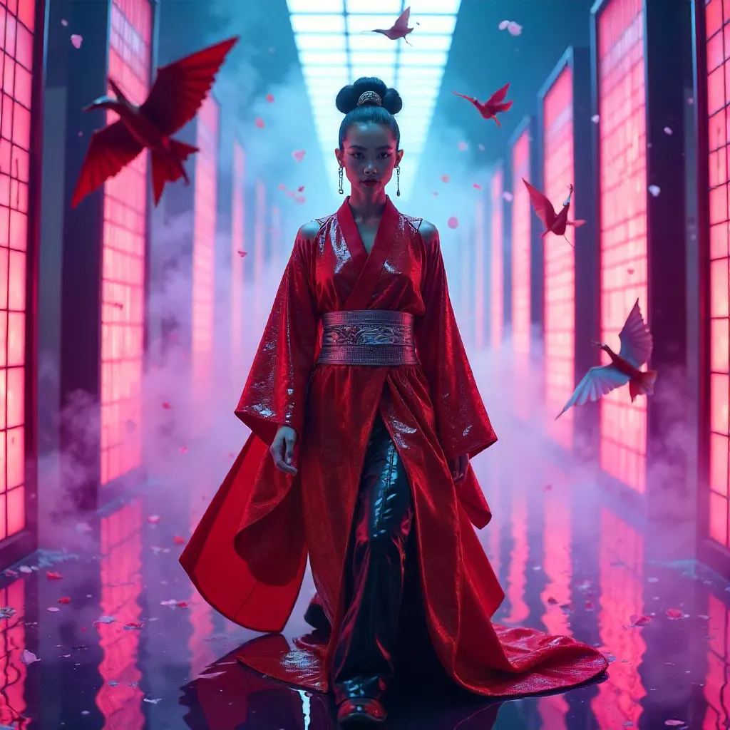 Surreal Shoji Couture: Neon Sakura Editorial