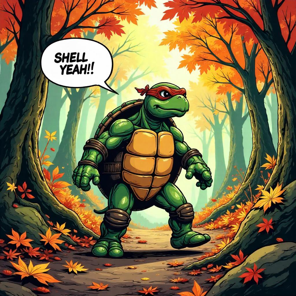 Autumn Forest Hero Turtle – Comic Splash