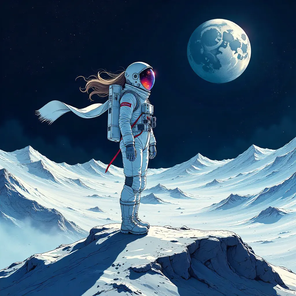 Moonwind: An Anime Scene on the Moon
