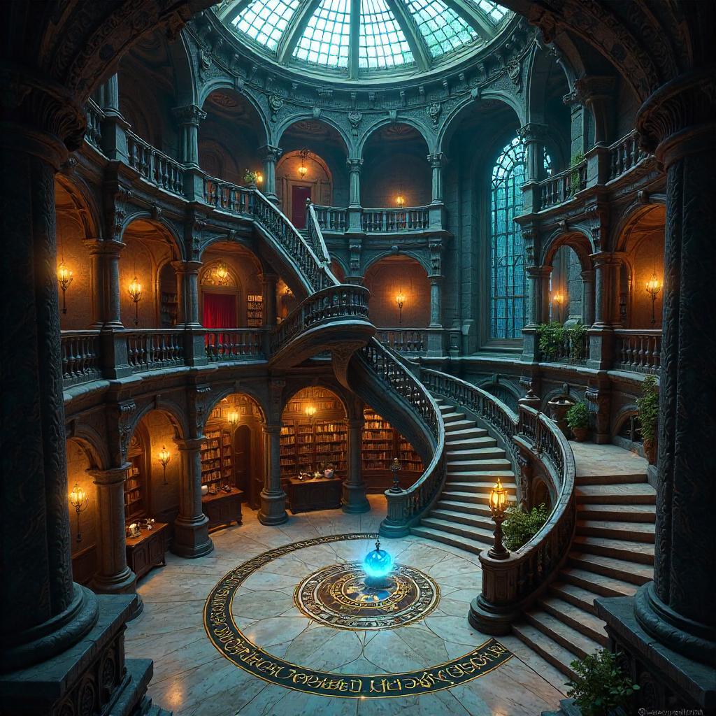Photorealistic Mansion Inside a Wizard's Tower