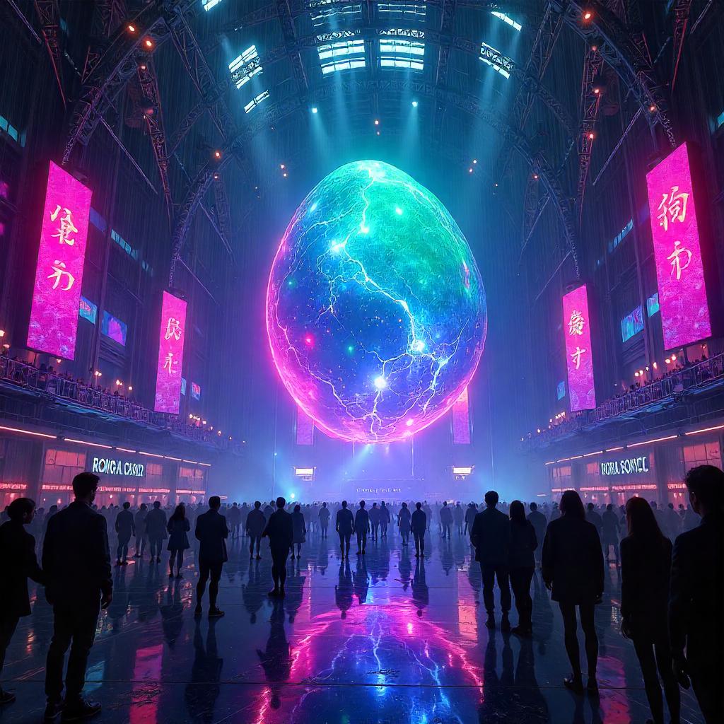 Infinity Stone in a Cyberpunk Concert Hall