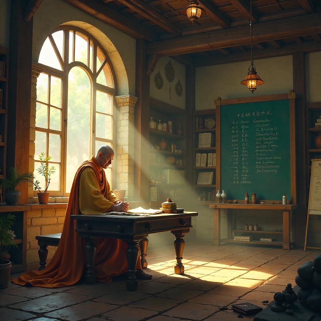 Monk Concept Art in a School Classroom