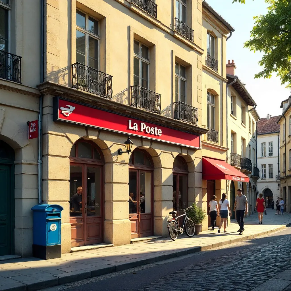 La Poste on a French Street with Iconic Signage